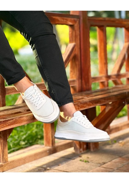 0551 Deri Beyaz Sneaker Erkek Ayakkabı modelleri