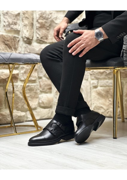 3019 Deri Siyah Casual Erkek Ayakkabı