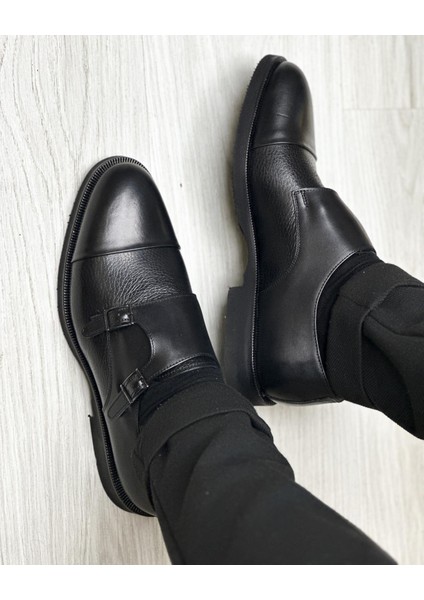 3019 Deri Siyah Casual Erkek Ayakkabı