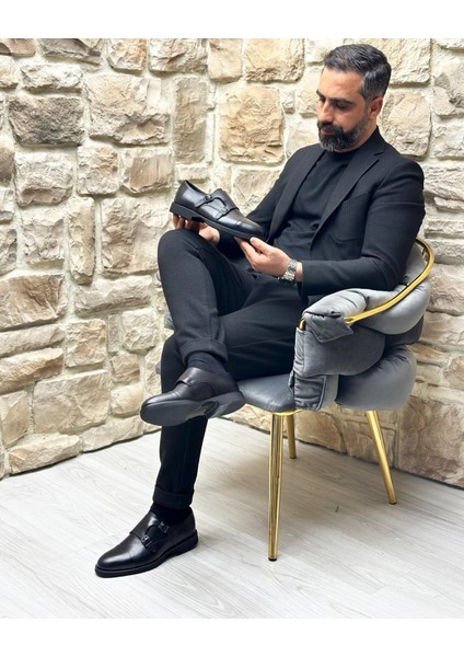 3019 Deri Siyah Casual Erkek Ayakkabı