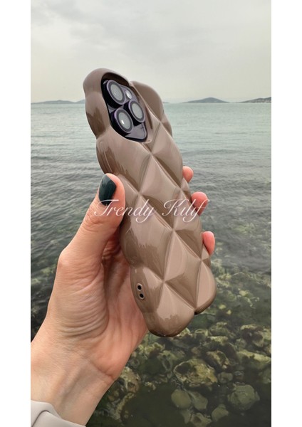iPhone 13/14/15 Uyumlu Bej Baklava Puff fiyatları