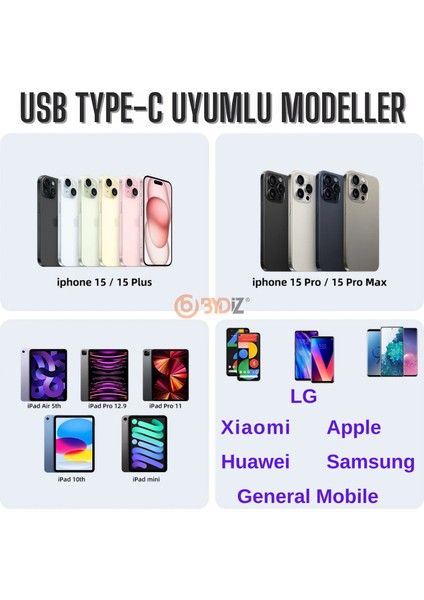 iPhone 16/15 /pro/Max/Plus/iPad/Mac Usb C To Usb C Mfi Onaylı Çip 60w 120w İPhone Hızlı Şarj Kablosu