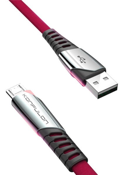 Dc16 Micro USB Kablo 1m 2.4A Kırmızı