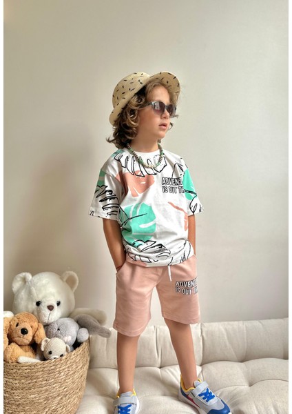Yigit Butik Baskılı Şortlu Erkek Çocuk Takım