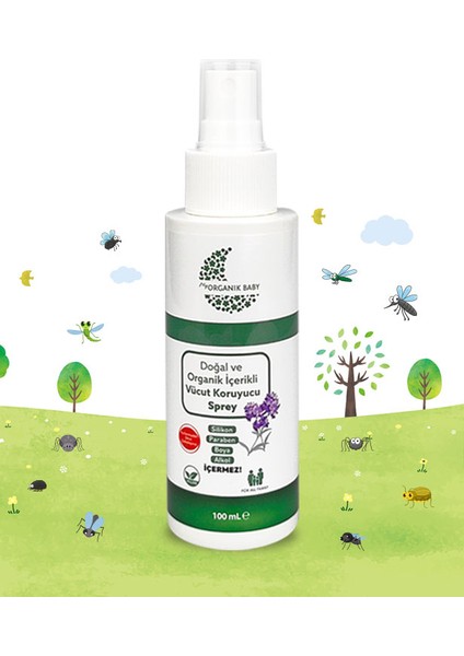 Organik ve Doğal İçerik Vücut Koruyucu Sprey, Güneş Kremi ve Çok Amaçlı Hero Anlık Yatıştırıcı 100 ml