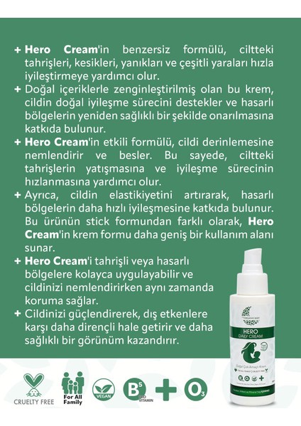 Organik ve Doğal İçerik Vücut Koruyucu Sprey, Güneş Kremi ve Çok Amaçlı Hero Anlık Yatıştırıcı 100 ml