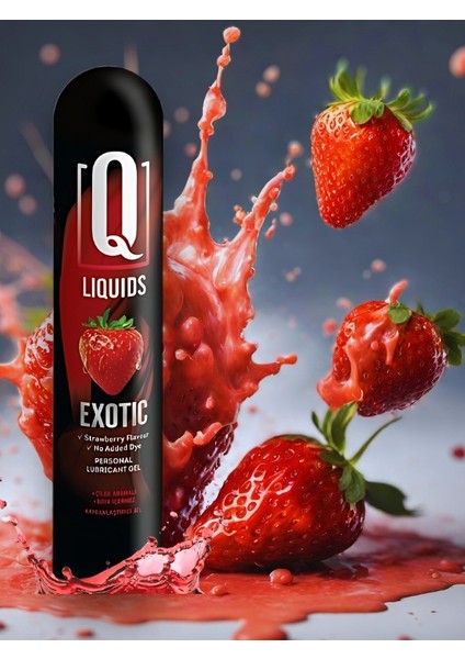 Q Liquids Exotic Çilek Aromalı 125 ml Su Bazlı Kayganlaştırıcı Jel