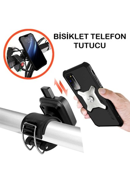 Bisiklet Motorsiklet Gidon Telefon Tutucu 2in1 Kol/bilek Takılan Band Telefon Tutucu Pratik Kilitli