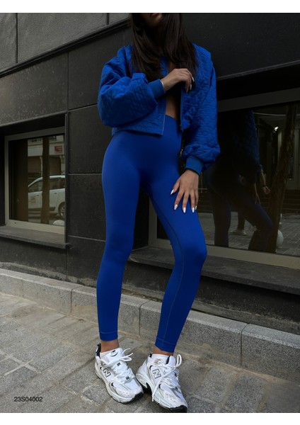 Yüksek Bel Dikişsiz Tayt-Saks modelleri