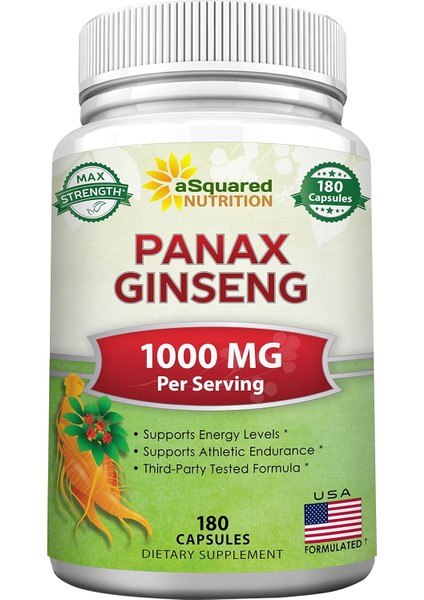 Asquared Nutrition Red Korean Panax Ginseng 1000 Mg 180 Kapsül