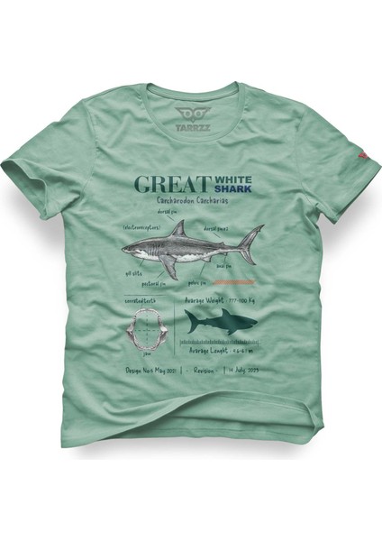 Anatomy Great White Shark Tasarım T-Shirt Köpekbalık Anatomisi Tasarım T-Shirt Köpekbalıklı Baskılı T-Shirt