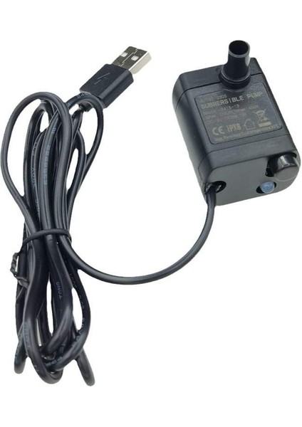 USB Sensörlü LED Mini Akvaryum 3.5/9V 3W Dalgıç Su Pompası