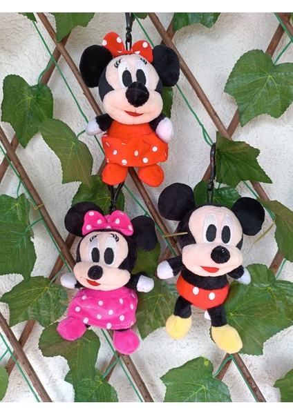 Pelüş Mickey Mouse Maskot Anahtarlık ve Çanta Süsü  Love