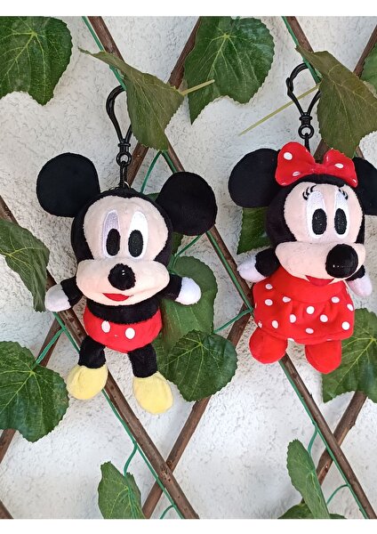 Pelüş Mickey Mouse Maskot Anahtarlık ve Çanta Süsü  Love