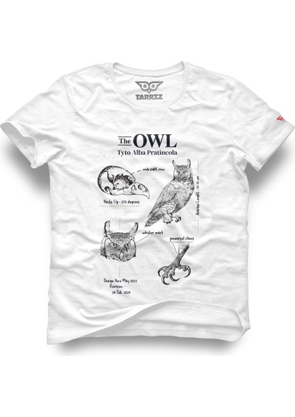 Anatomy Owl Tasarım T-Shirt baykuş Anatomisi Tasarım T-Shirt Baykuş Baskılı T-Shirt büyük Beden T-Shirt