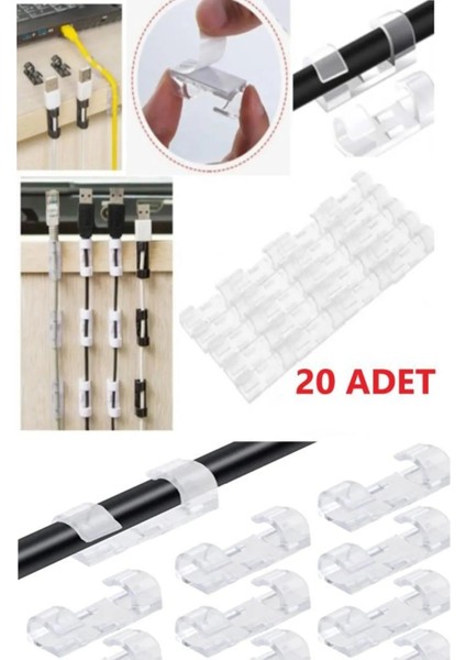 20LI Şeffaf Kablo Sabitleyici Düzenleyici Klips Kablo Tutucu fiyatları