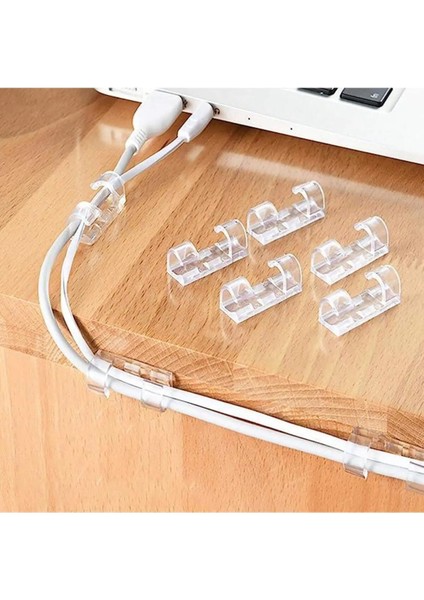 20LI Şeffaf Kablo Sabitleyici Düzenleyici Klips Kablo Tutucu fırsatları
