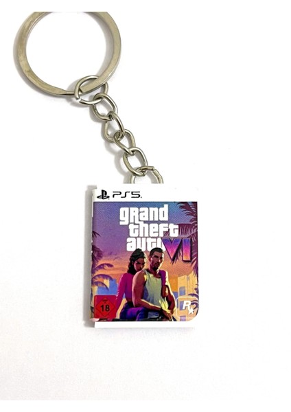 Gta 6 Grand Theft Auto Vı Ps5 Minyatür Oyun Kutusu Anahtarlık