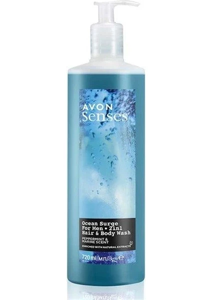 Senses Ocean Surge Erkekler İçin 2 si 1 Arada Saç ve Vücut Şampuanı 720ml