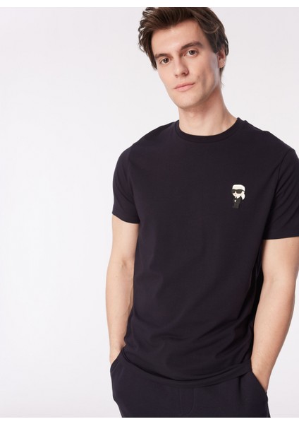 Bisiklet Yaka Lacivert Erkek T-Shirt 755027500221