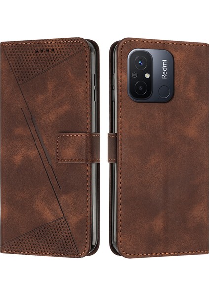 Xiaomi Redmi 12C ile Uyumlu Pu Deri Telefon Kılıfı (Yurt Dışından)