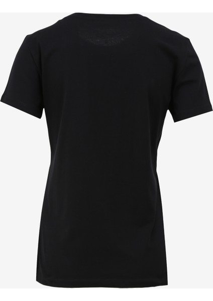 Bisiklet Yaka Baskılı Siyah Kadın T-Shirt 3DYT13 fiyatları