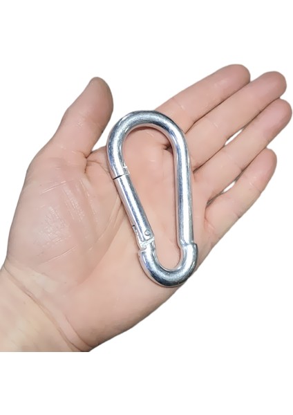 10 mm Yaylı Karabina Salıncak Hamak Askı Kanca Kilidi -5 Adet