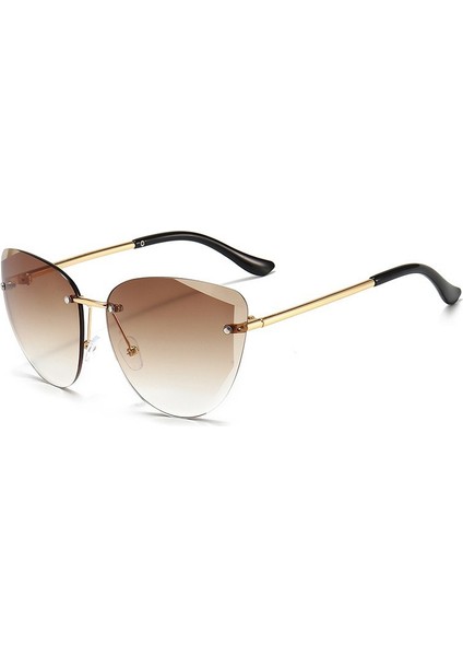 2024 Kadın Güneş Gözlüğü Çerçeve Kesilmiş Kenar Anti-Uv Gözlük Kedi Gözü Ins Gradyan Gri Film [modelle Aynı Stil] (Yurt Dışından) fiyatları