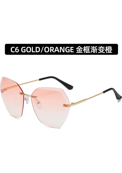 Moda Düzensiz Güneş Gözlüğü Kişiselleştirilmiş Çerçeve Cut-Edge Güneş Gözlüğü Kadın Trendy Güneş Gözlüğü C6-Altın Çerçeve Açık Pembe Film (Yurt Dışından) indirimleri