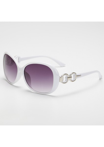 Trendy Moda Güneş Gözlüğü 9509 Büyük Çerçeve Güneş Gözlüğü Kadın Yeşim Kristal Doku Güneş Gözlüğü Düz Beyaz Çerçeve (Yurt Dışından) indirimleri