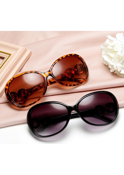 Trendy Moda Güneş Gözlüğü 9509 Kadınlar Için Büyük Çerçeve Güneş Gözlüğü Yeşim Kristal Doku Güneş Gözlüğü Bakır Kalıp Çay (Yurt Dışından) fiyatları