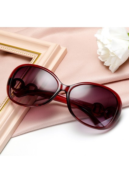 Trendy Moda Güneş Gözlüğü 9509 Kadınlar Için Büyük Çerçeve Güneş Gözlüğü Yeşim Kristal Doku Güneş Gözlüğü Bakır Kalıp Çay (Yurt Dışından) modelleri