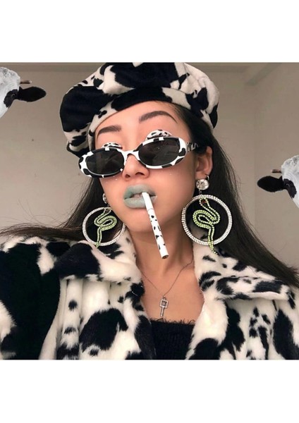 Erkek ve Kadına Özel Küçük Çerçeveli Güneş Gözlüğü, Inek Rengi, Hafif ve Rahat Güneş Gözlüğü, Gözlük 5192, Şeffaf Mor (Yurt Dışından)