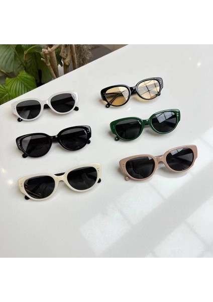 Beyaz Kedi Gözü Güneş Gözlüğü Tarzı Kadınların Modaya Uygun Üst Düzey Polarize Güneş Gözlüğü Haki Çerçeve Siyah ve Gri Lensler (Yurt Dışından) fiyatları