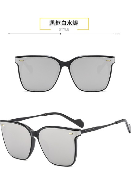Retro Ince Anti-Uv Güneş Gözlüğü Modaya Uygun Erkekler Için Güneş Gözlüğü Kadınlar Için Modaya Uygun Güneş Gözlüğü Siyah Çerçeve Beyaz Cıva (Yurt Dışından) indirimleri
