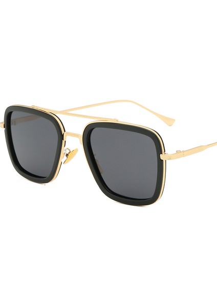 Erkekler ve Kadınlar Için Moda Çift Köprü Metal Güneş Gözlüğü Kişiselleştirilmiş Kare Çerçeve Güneş Gözlüğü Açık Anti-Uv Güneşlik 2/11 Çay Altın Çerçeve Degrade Çay (Yurt Dışından) fiyatları