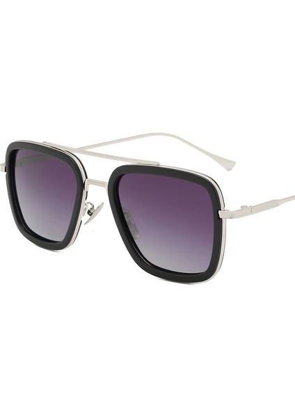 Erkekler ve Kadınlar Için Moda Çift Köprü Metal Güneş Gözlüğü Kişiselleştirilmiş Kare Çerçeve Güneş Gözlüğü Açık Anti-Uv Güneşlik 2/11 Çay Altın Çerçeve Degrade Çay (Yurt Dışından) fırsatları