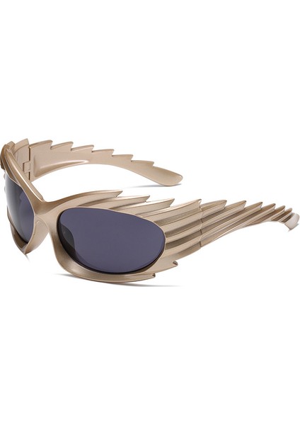 Kişiselleştirilmiş Kirpi Güneş Gözlüğü Spor Ins Modaya Uygun Etrafı Saran Gözlükler Y2K Kedi Gözü Güneş Gözlüğü Gümüş/gümüş (Yurt Dışından)