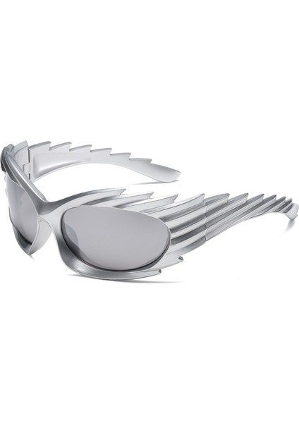 Kişiselleştirilmiş Kirpi Güneş Gözlüğü Spor Ins Modaya Uygun Etrafı Saran Gözlükler Y2K Kedi Gözü Güneş Gözlüğü Gümüş/gümüş (Yurt Dışından) fiyatları