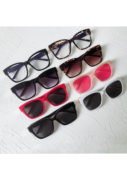 Çift B Moda Kare Çerçeve Güneş Gözlüğü Retro Sokak Tarzı Kadınlar Için Güneş Gözlüğü Anti-Uv Gözlük Pembe (Yurt Dışından) modelleri