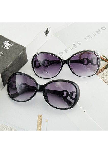 Trendy Moda Güneş Gözlüğü Büyük Çerçeve Güneş Gözlüğü Retro Seyahat Kadın Gözlük Leopar Baskı Tarzı Çift Çay Adet (Yurt Dışından) modelleri