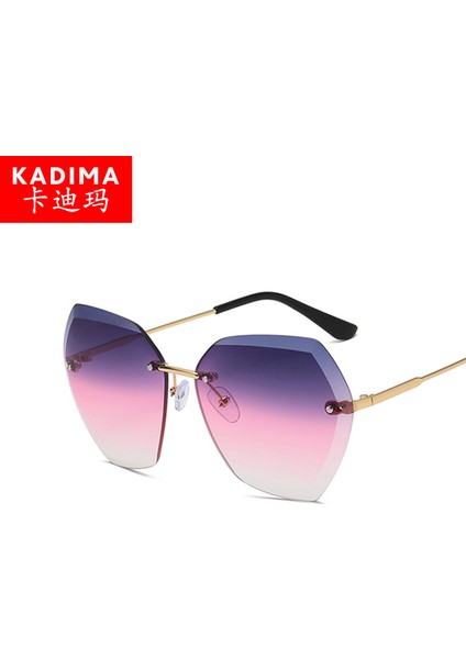 Moda Düzensiz Güneş Gözlüğü Kişiselleştirilmiş Çerçeve Cut-Edge Güneş Gözlüğü Kadın Trendy Güneş Gözlüğü C2-Altın Çerçeve Degrade Gri (Yurt Dışından) fiyatları