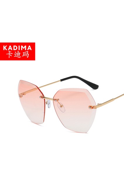 Moda Düzensiz Güneş Gözlüğü Kişiselleştirilmiş Çerçeve Cut-Edge Güneş Gözlüğü Kadın Trendy Güneş Gözlüğü C2-Altın Çerçeve Degrade Gri (Yurt Dışından) fırsatları