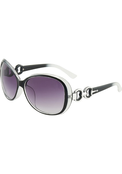 Trendy Moda Güneş Gözlükleri Büyük Çerçeve Güneş Gözlüğü Retro Seyahat Kadın Gözlükleri Bakır Kalıp Siyah Çift Gri Parçalar (Yurt Dışından) fırsatları