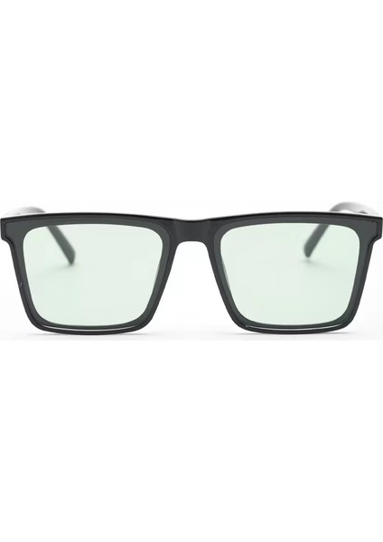 TR2257 Naylon Düz Aynalı Güneş Gözlüğü Modaya Uygun Güneş Gözlüğü C3-Parlak Siyah ve Yeşil Film (Yurt Dışından) fiyatları