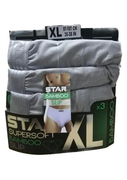 3 Lü Erkek Jakar Kemer Süpersoft Organik Bambu Kumaş Slip Külot
