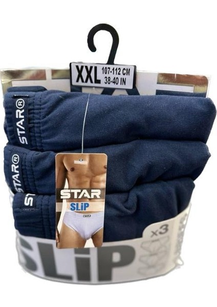 3 Lü Erkek Pamuk Kemer Lycralı Kumaş Slip Külot