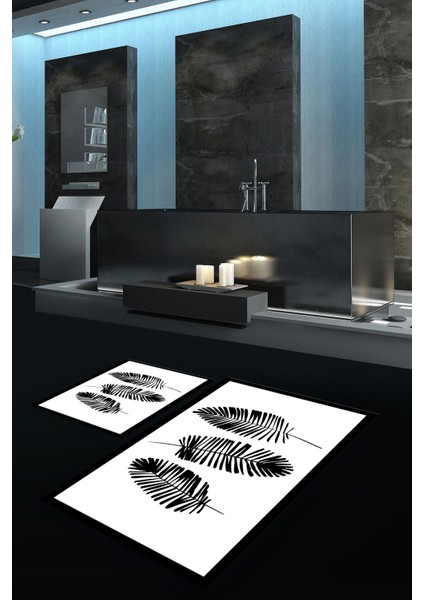 Dijital Baskılı Kaymaz Yıkanabilir Yaprak Ikili Banyo Takımı Klozet Takımı, N-Klozet-26-Beyaz, fiyatları