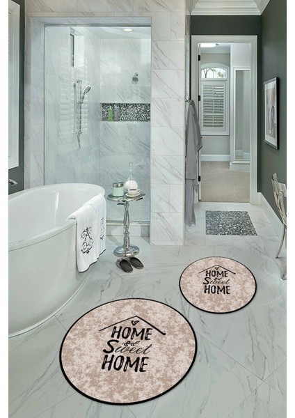 Dijital Baskılı Kaymaz Yıkanabilir Home Yuvarlak Ikili Banyo Takımı, N-Y-Klozet-14-Kahve, modelleri