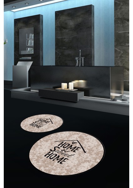 Dijital Baskılı Kaymaz Yıkanabilir Home Yuvarlak Ikili Banyo Takımı, N-Y-Klozet-14-Kahve, fırsatları